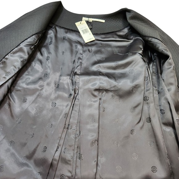 Leon Max Size M Limited Edition Circle Cloqué Jacquard Topper Coat Black Texture - Picture 11 of 15